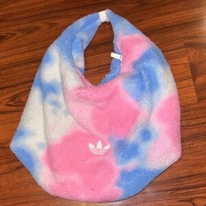 Adidas Fleece Tie-Dye Cotton Candy Zip Fuzzy Sherpa Shoulder Bag. # HK0141.